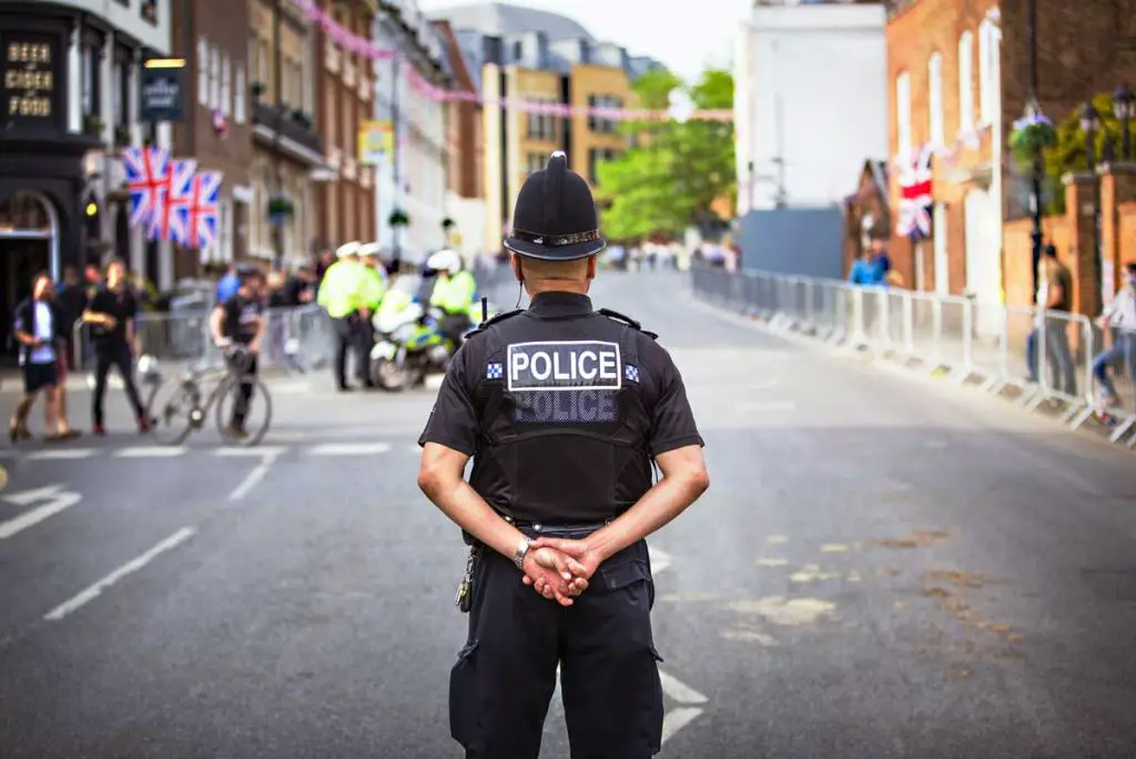 Police officer in streett