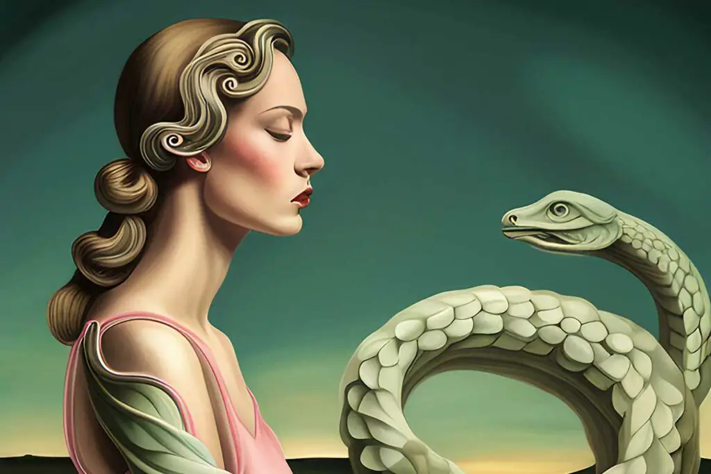 dream-like art of woman with snake