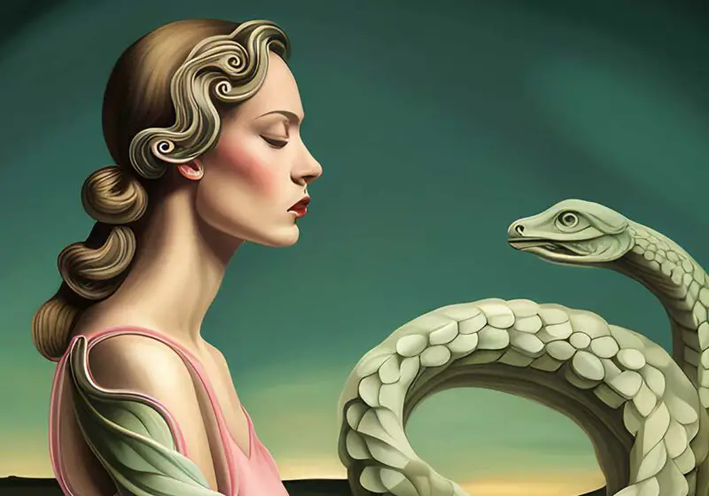 dream-like art of woman with snake