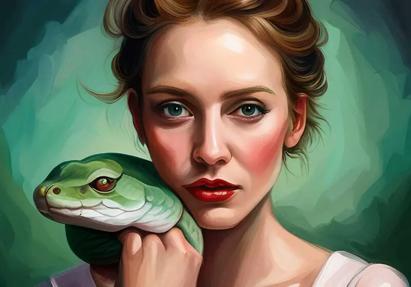 Painting of woman with snake