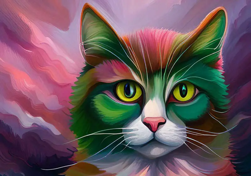 Oil painting of a cat