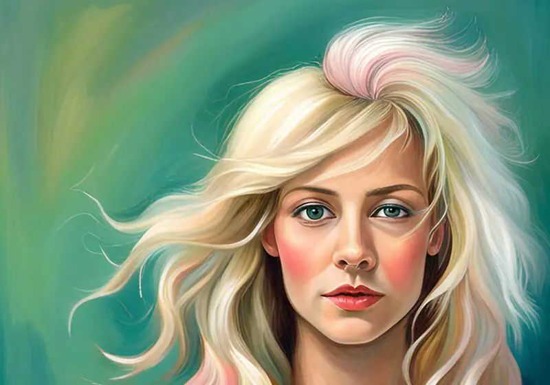 Oil painting of woman with blonde hair